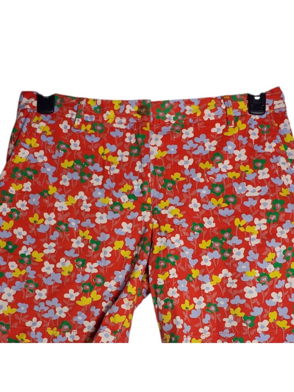 Talbots Womens Floral Print Girlfriend Chino Shorts Red/Multicolor Size 6 - Picture 10 of 12